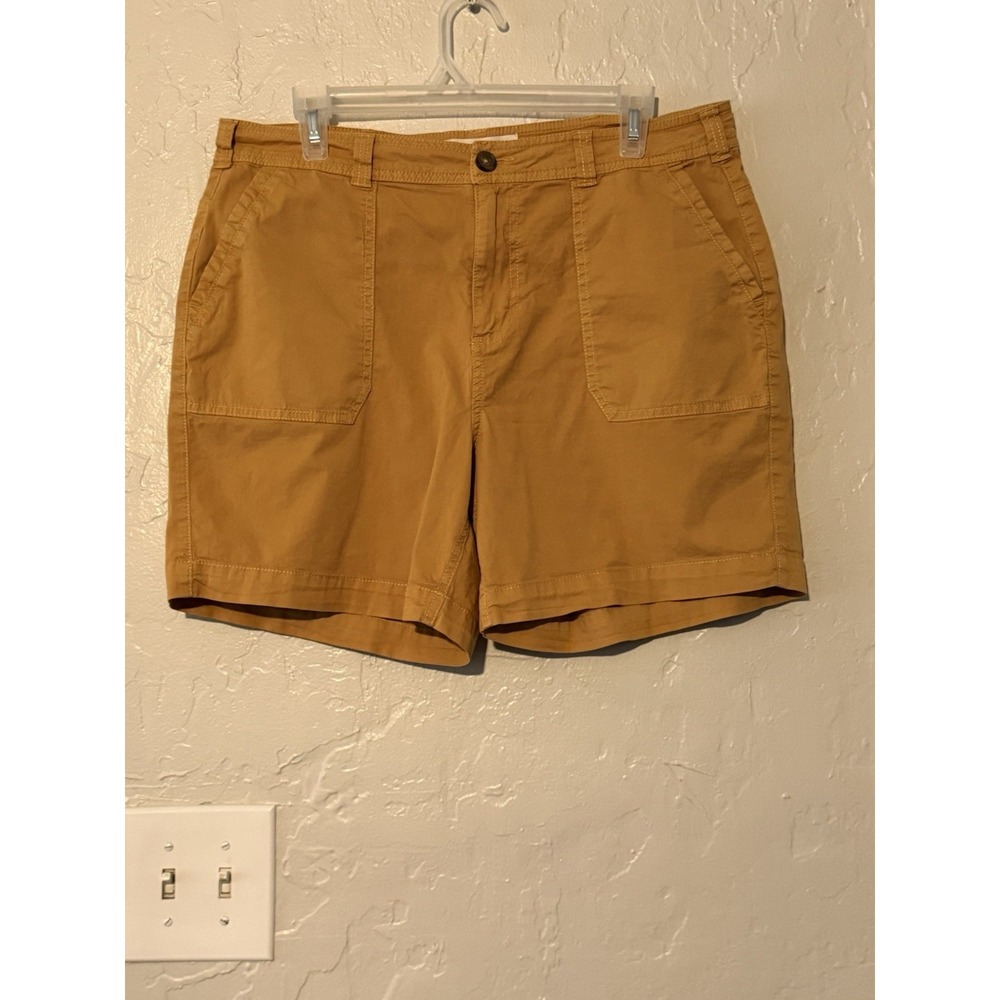 Aventura Chino Shorts Women Size10 Mustard Yellow Organic Cotton Worn Once EUC